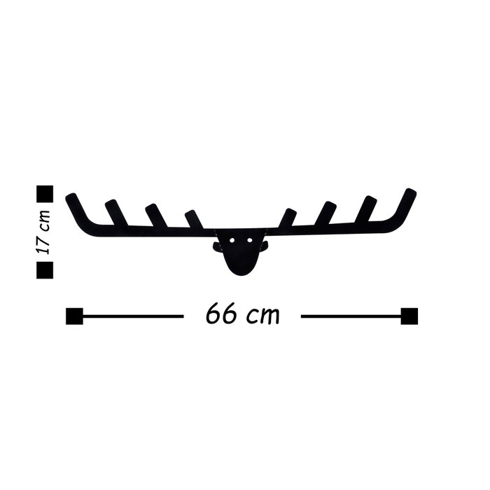 Wallity Antler Gancho de Pared de Metal Negro